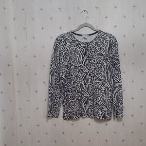 Black and White Animal Print Top